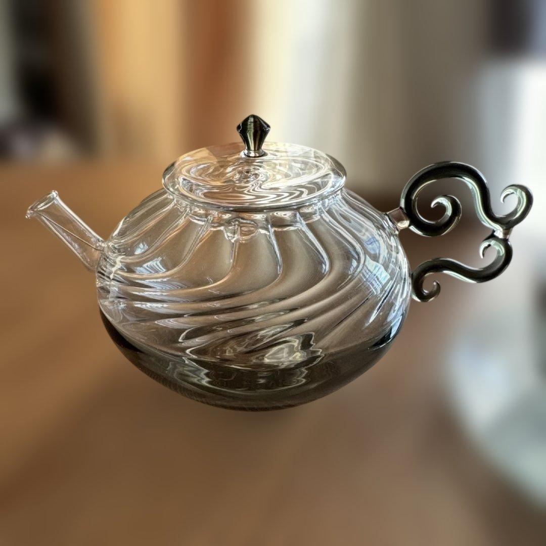 【新品未使用】glass atelierえむに グレー ティーポットカップセット