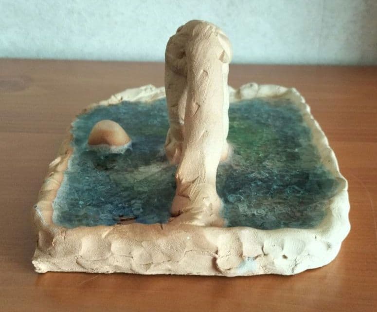 プールとブランコ ガラス 陶芸作品 梱包済み❤