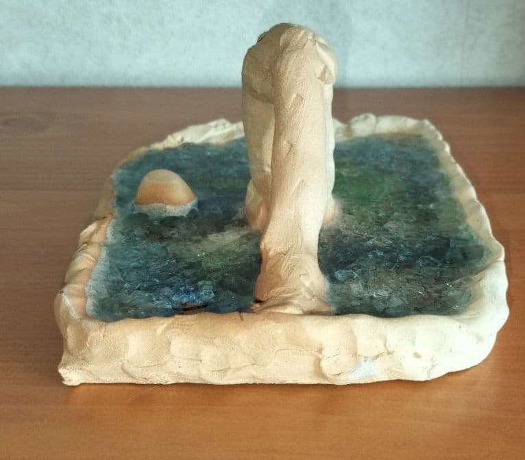 プールとブランコ ガラス 陶芸作品 梱包済み❤