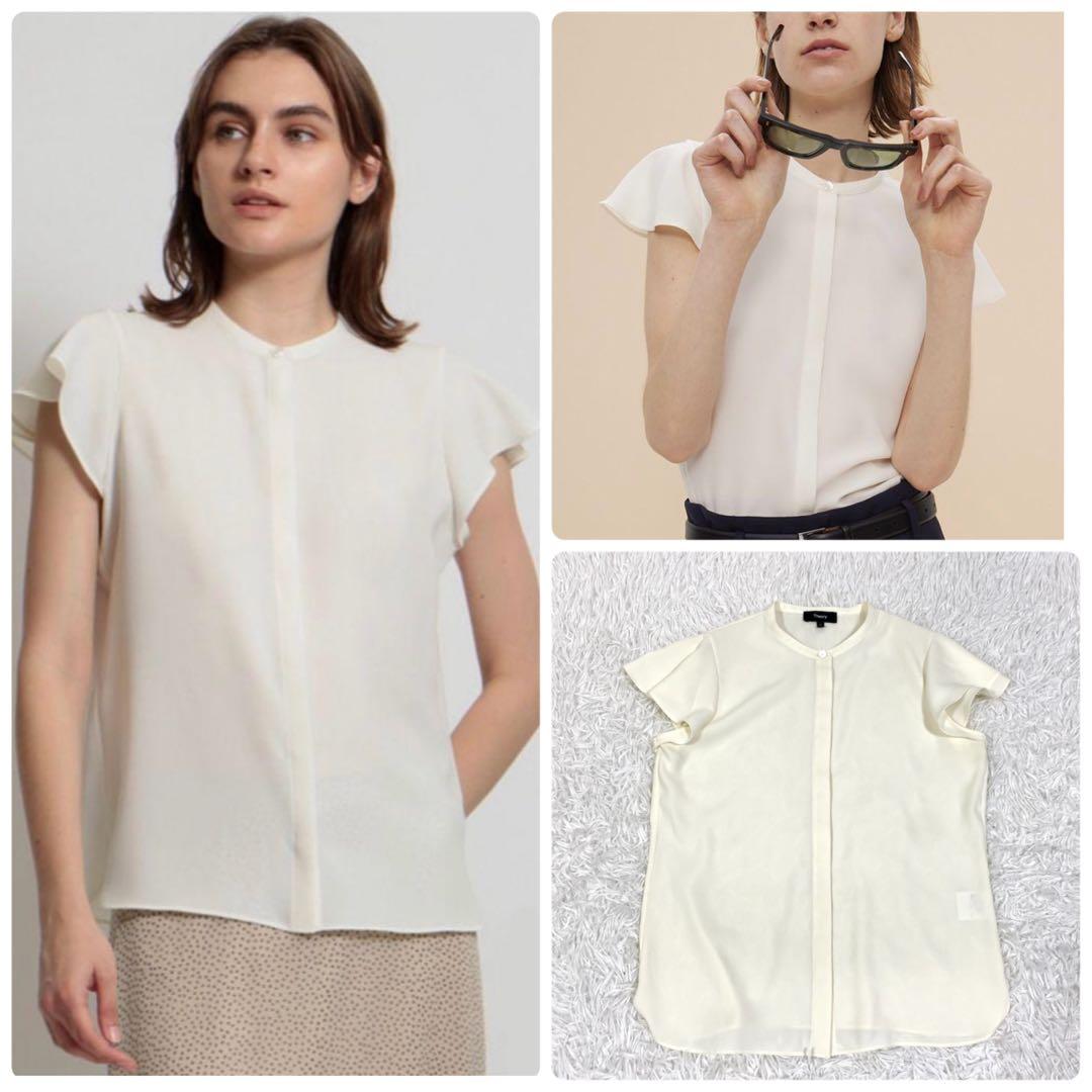 美品✨23SS Theory BD RUFFLE SLEEVE TP ホワイト