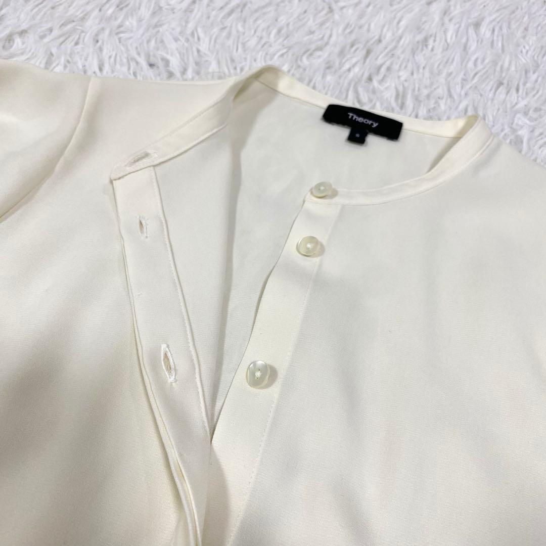 美品✨23SS Theory BD RUFFLE SLEEVE TP ホワイト