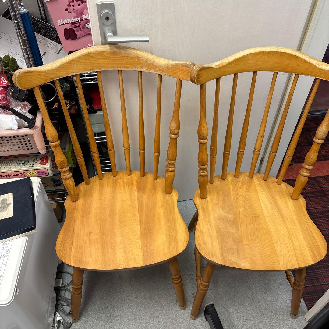 アンティーク ダイニングチェア 木製 インテリア 家具　二脚セット