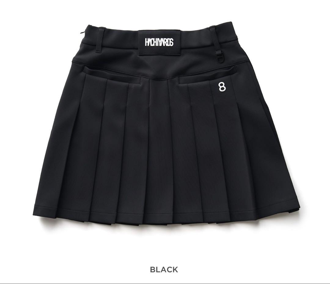 黒 プリーツスカート レディース ゴルフ用
