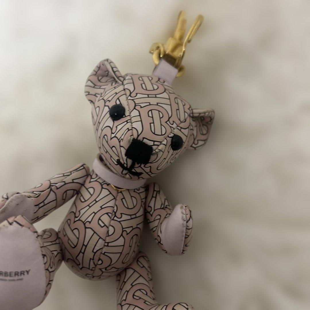 BURBERRY トーマスベア チャーム モノグラム キーホルダー　ピンク