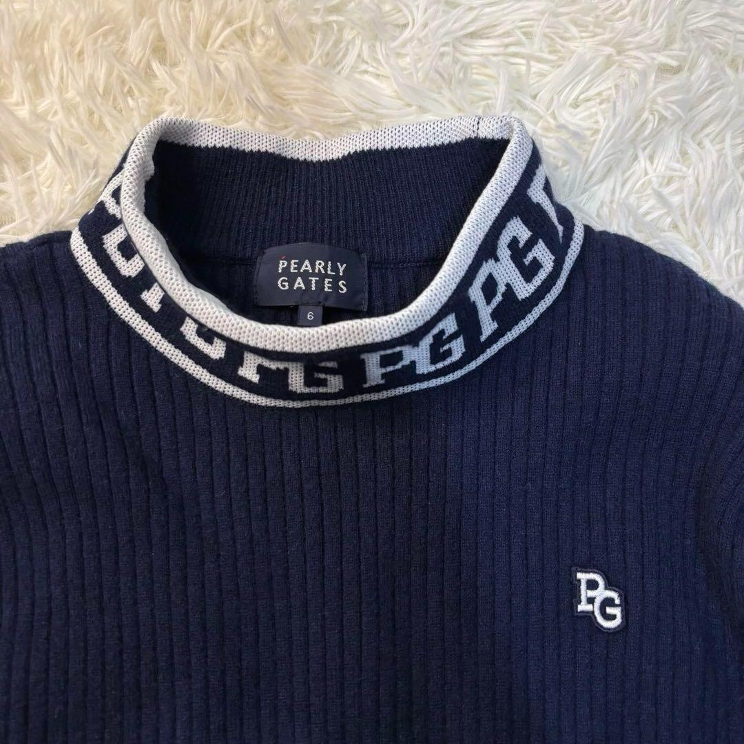 極美品✨ パーリーゲイツ ニット プルオーバー カシミヤ ハイネック 6 XL