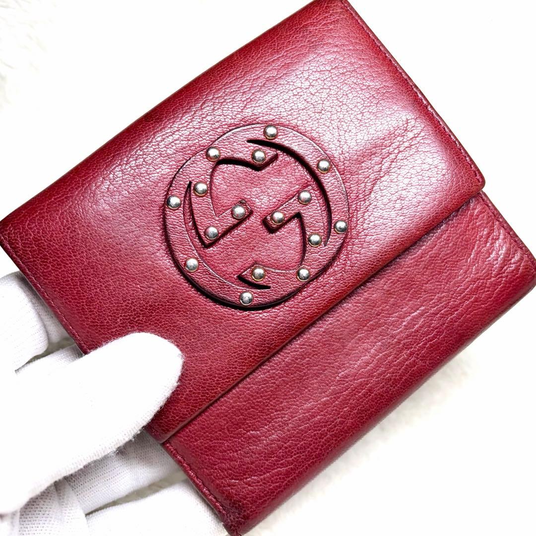 GUCCI グッチ スタッズ インターロッキング コンチネンタルウォレット 財布