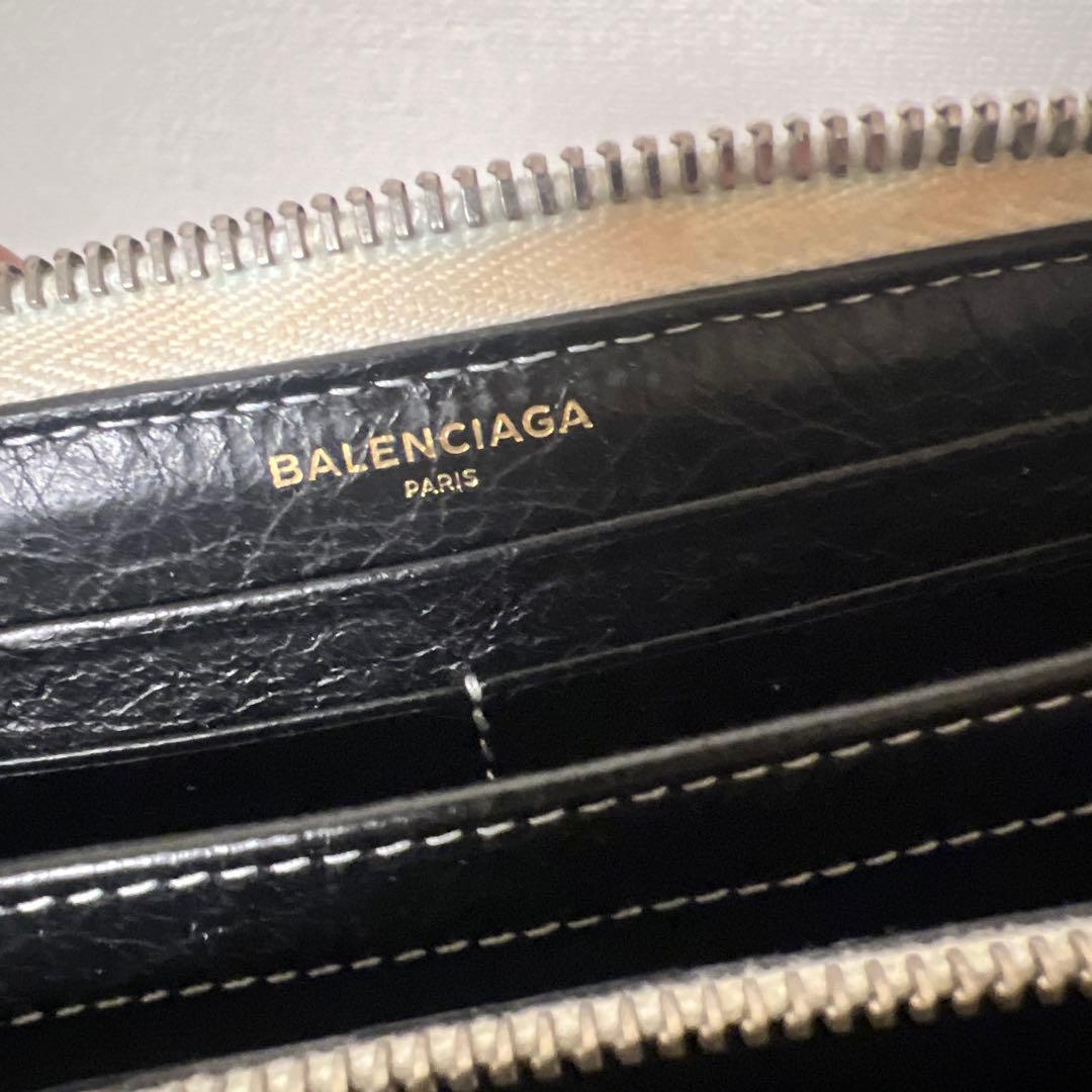 バレンシアガ ロゴ バザール 長財布 ラウンドファスナー ウォレット