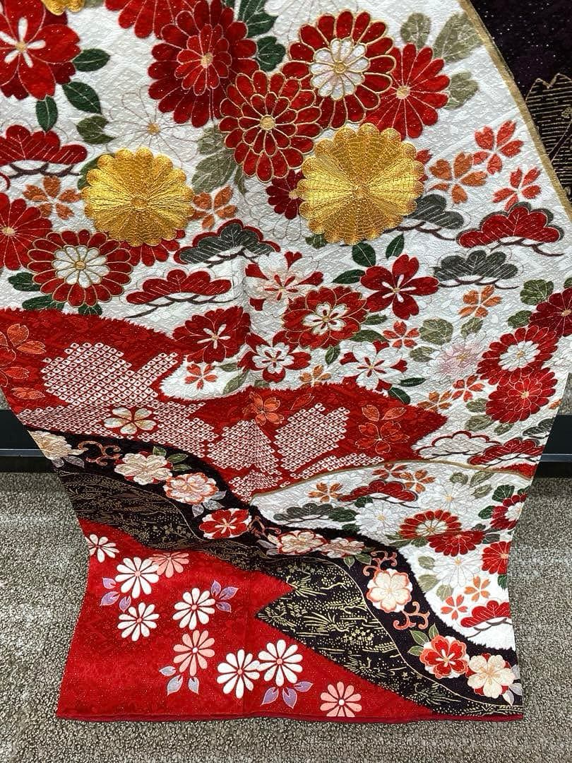 振袖 豪華 金駒 金彩 銀通し 紋意匠 身丈170cm パールトーン加工済