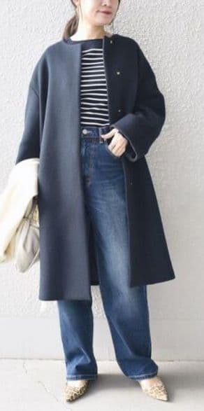 yuiko SHIPSコクーンノーカラーコートSuper140