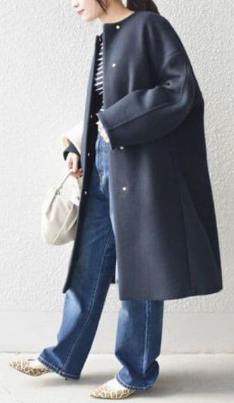 yuiko SHIPSコクーンノーカラーコートSuper140