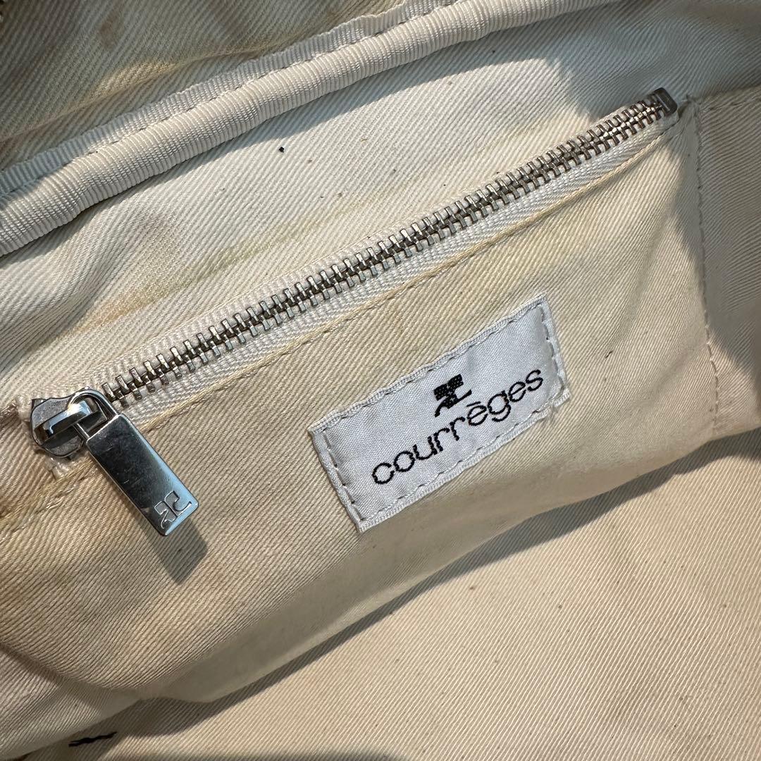 クレージュ　トートバッグ　ボストンバッグロゴベージュCourreges