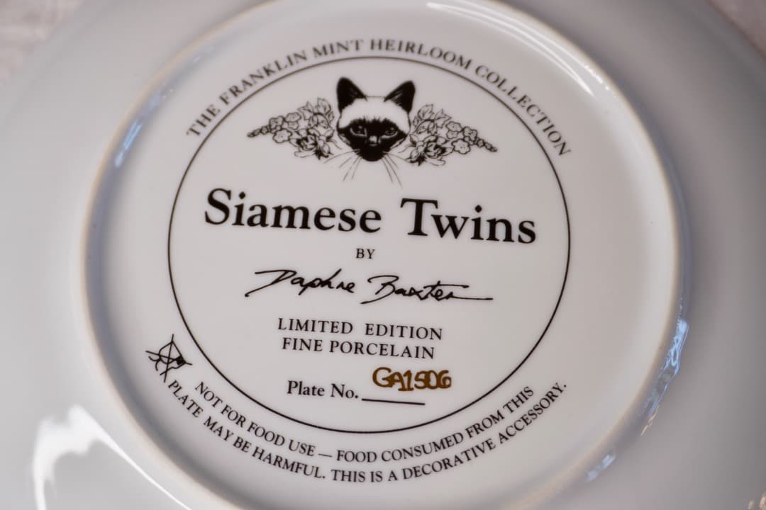Franklin Mint 猫 絵皿 2枚セット コレクションプレート