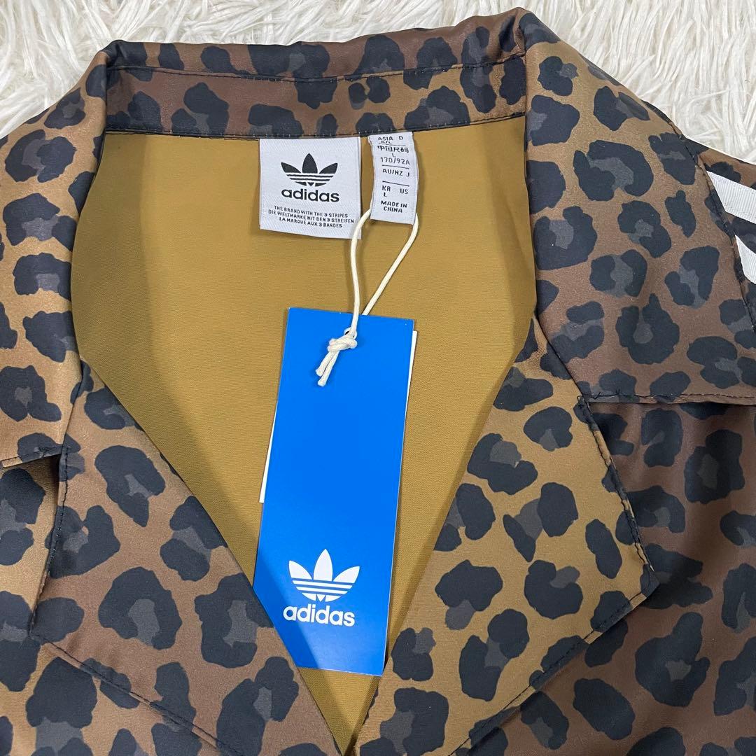 【新品】アディダス サテンシャツ レオパード Lサイズ