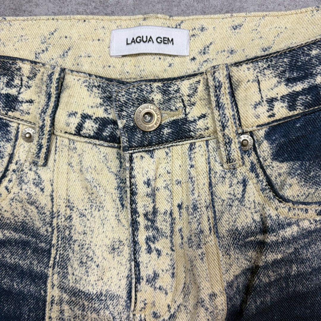 美品【ラグアジェム】WASH PRINT FLARE デニム