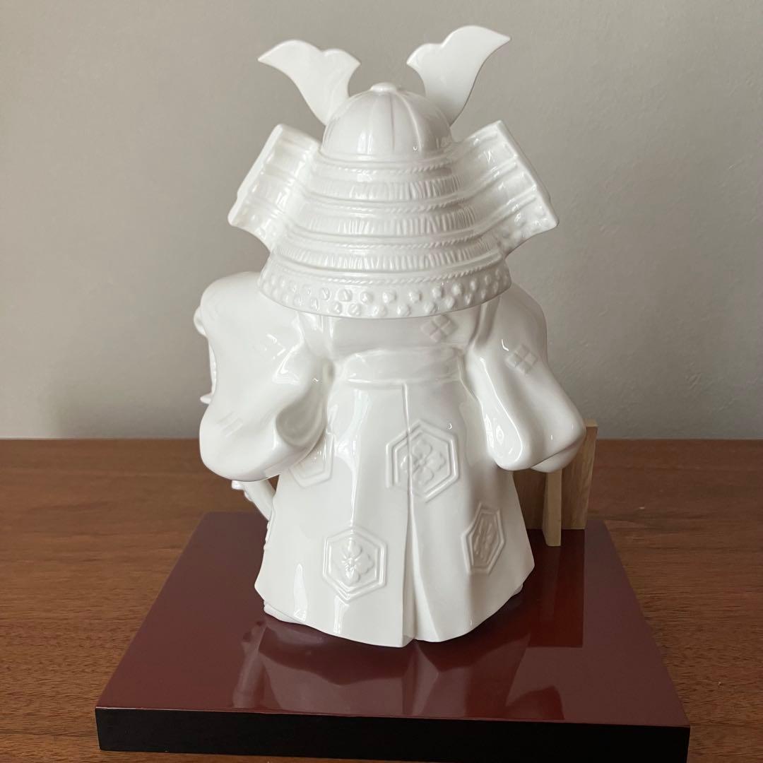 【美品】ノリタケ 武者人形 五月人形 白磁 兜 陶器 置物 箱付き