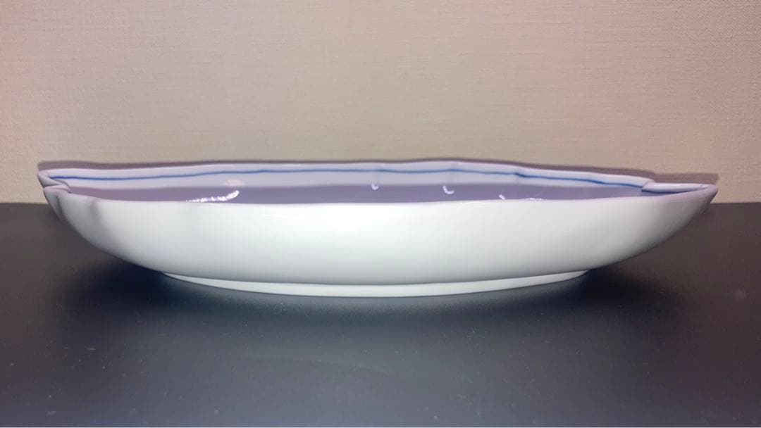 マイセン　ブルーオニオン　リーフプレート　葉脈