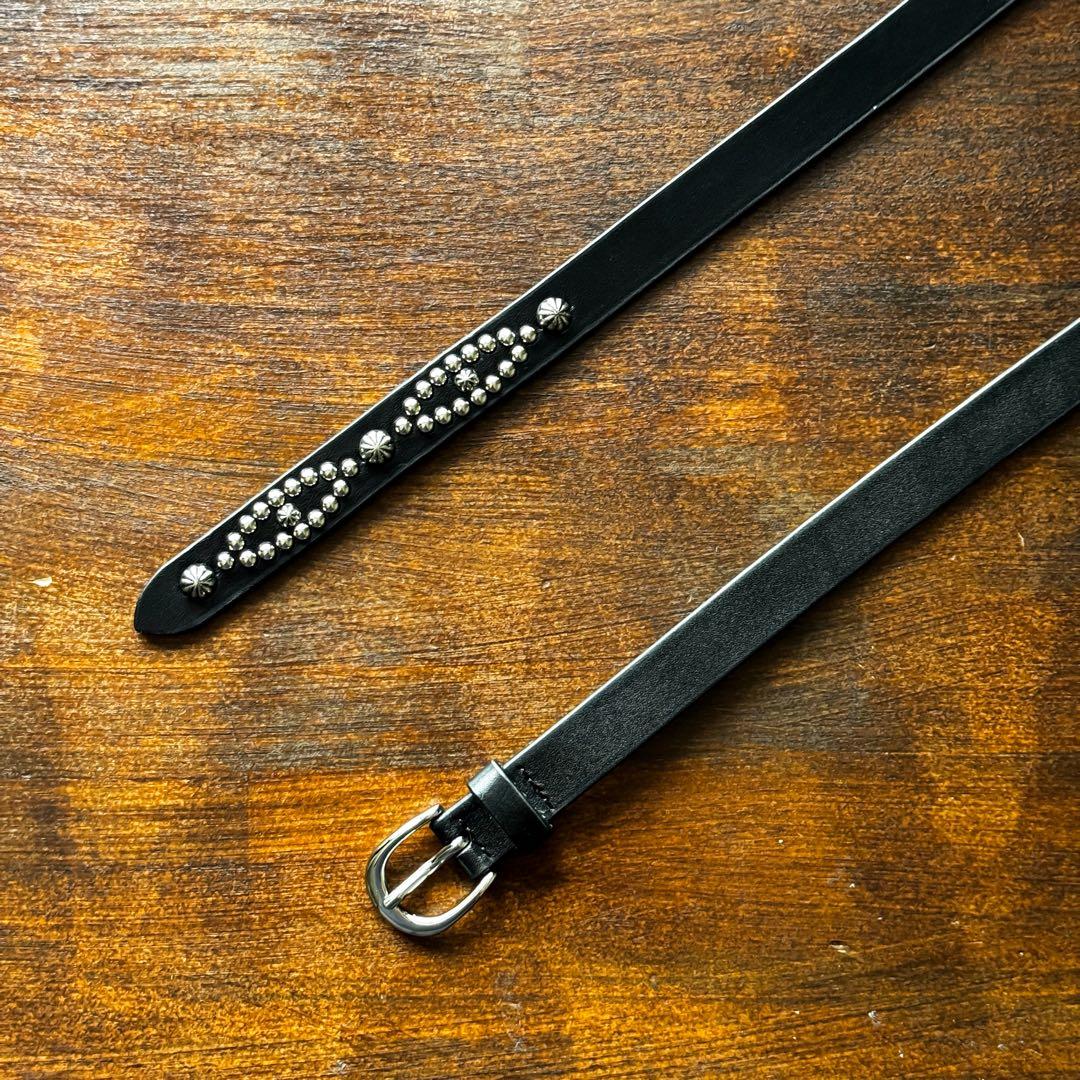 スタッズナローベルトアンブレラバタフライシルバー18mm