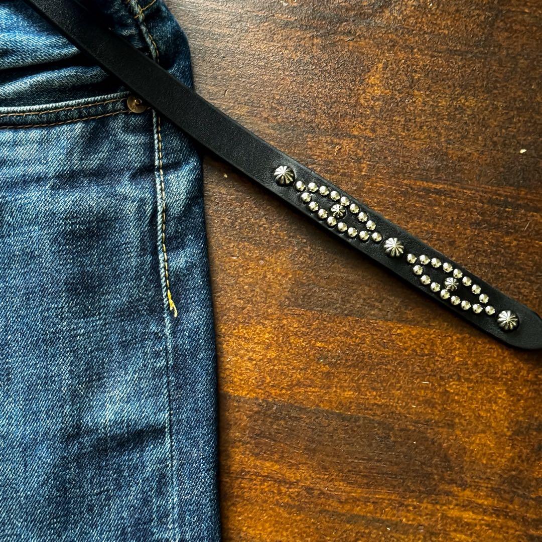スタッズナローベルトアンブレラバタフライシルバー18mm