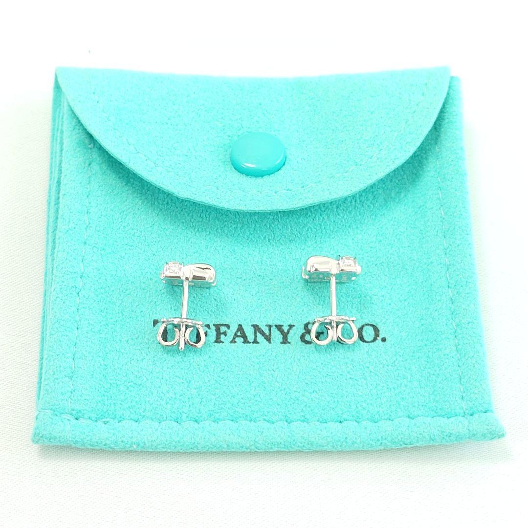 【磨き済】ティファニー K18WG ウォーブン ダイヤモンド ピアス 6669