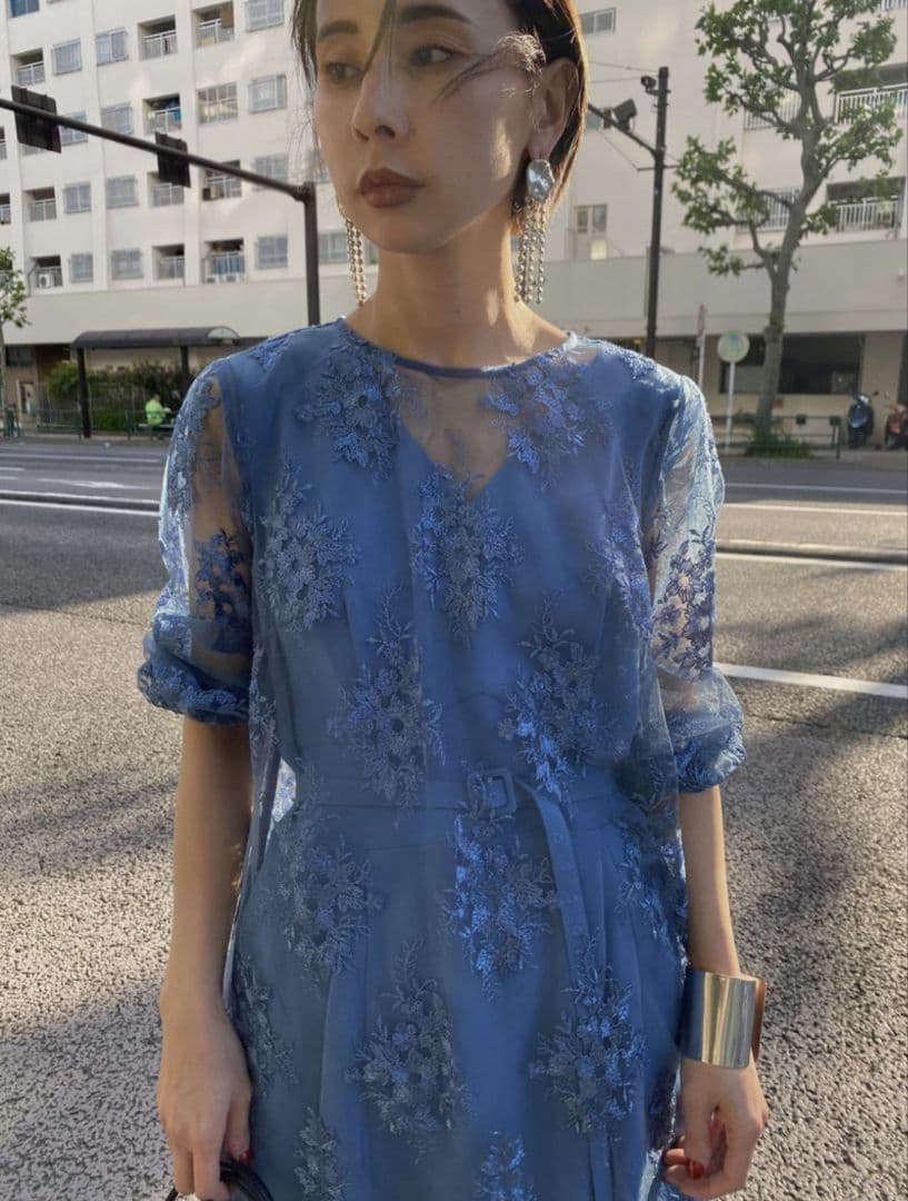Ameri　3WAY LAYERED LACE DRESS