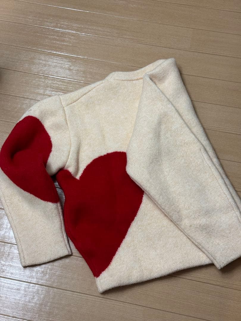 NKNIT ♡pattern KNIT ハートパターン ニット 赤 白
