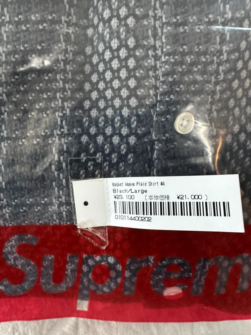 Supreme Basket Weave Plaid Shirt ブラック L