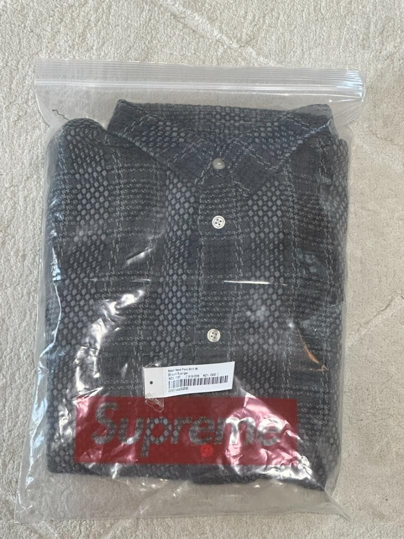 Supreme Basket Weave Plaid Shirt ブラック L