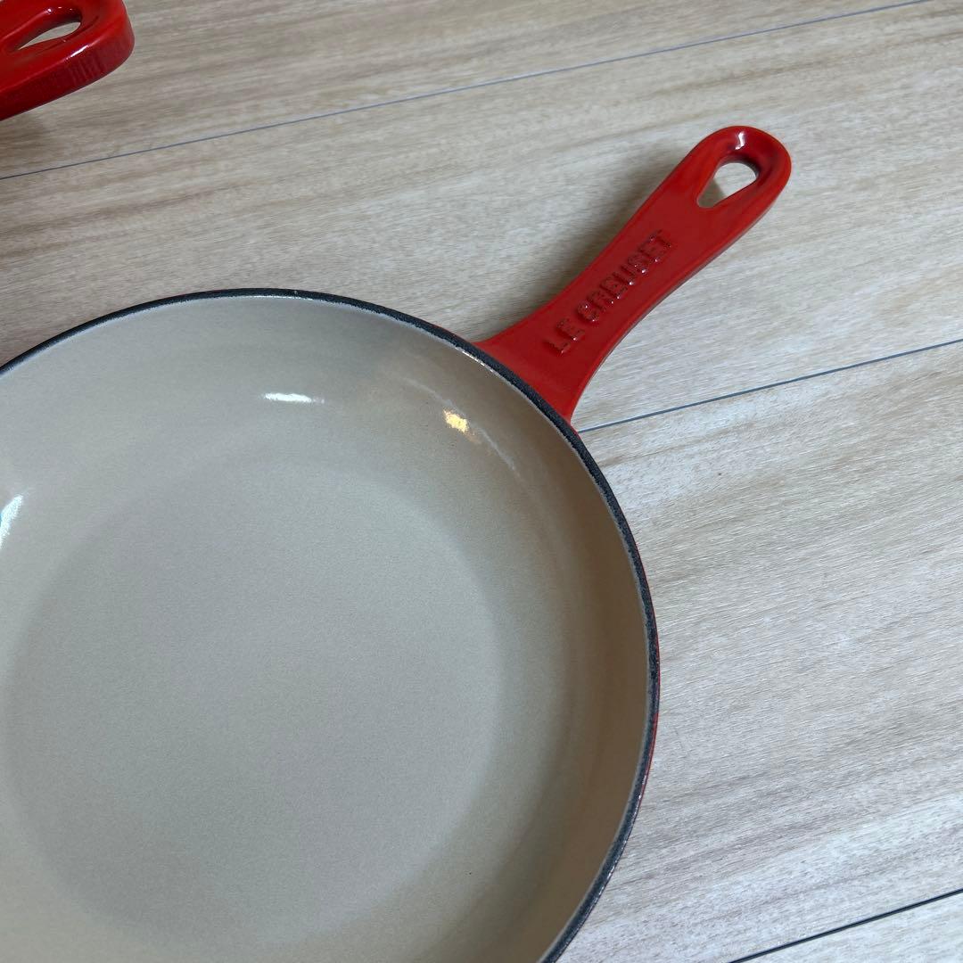 ルクルーゼ　マルチファンクション　片手鍋　チェリーレッド　22cm