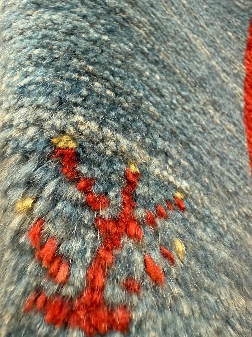 ギャッベ 90x64cm ペルシャ絨毯 手織り ギャベ 玄関マットラグ 絨毯