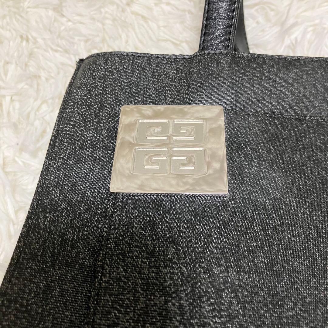 GIVENCHY トートバッグ 4Gロゴ 肩掛け シルバー金具 牛革 黒