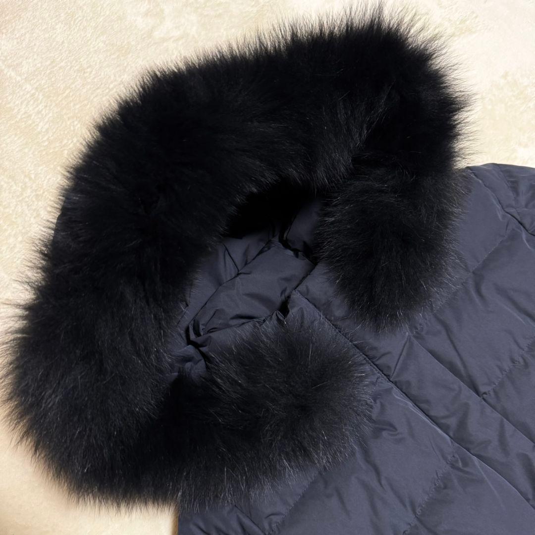 美品 アンタイトル 2024AW 撥水・洗える ファー付きロングダウンコート