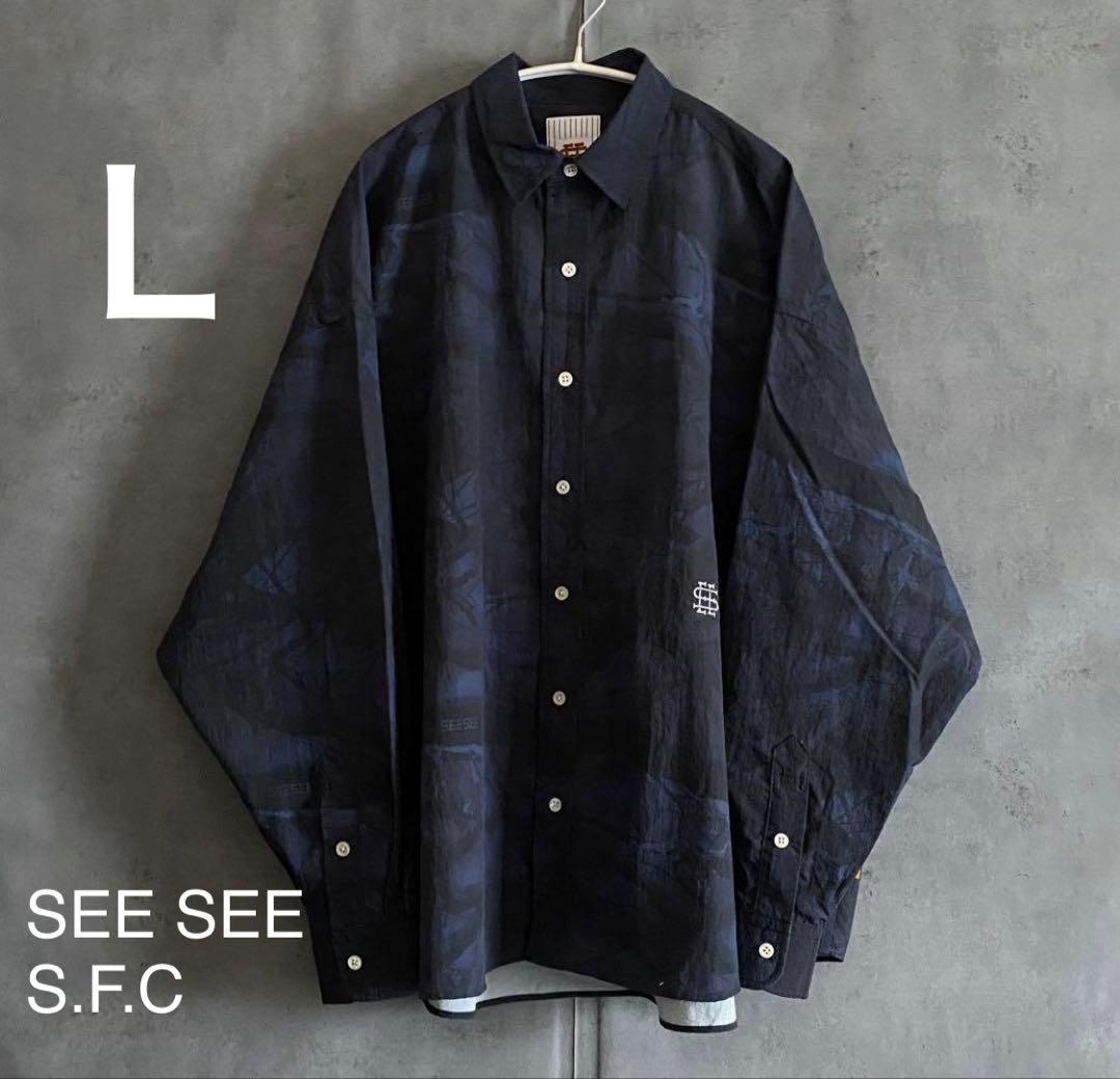 L ネイビー SEE SEE x S.F.C リアルツリー カモ シャツ YGM