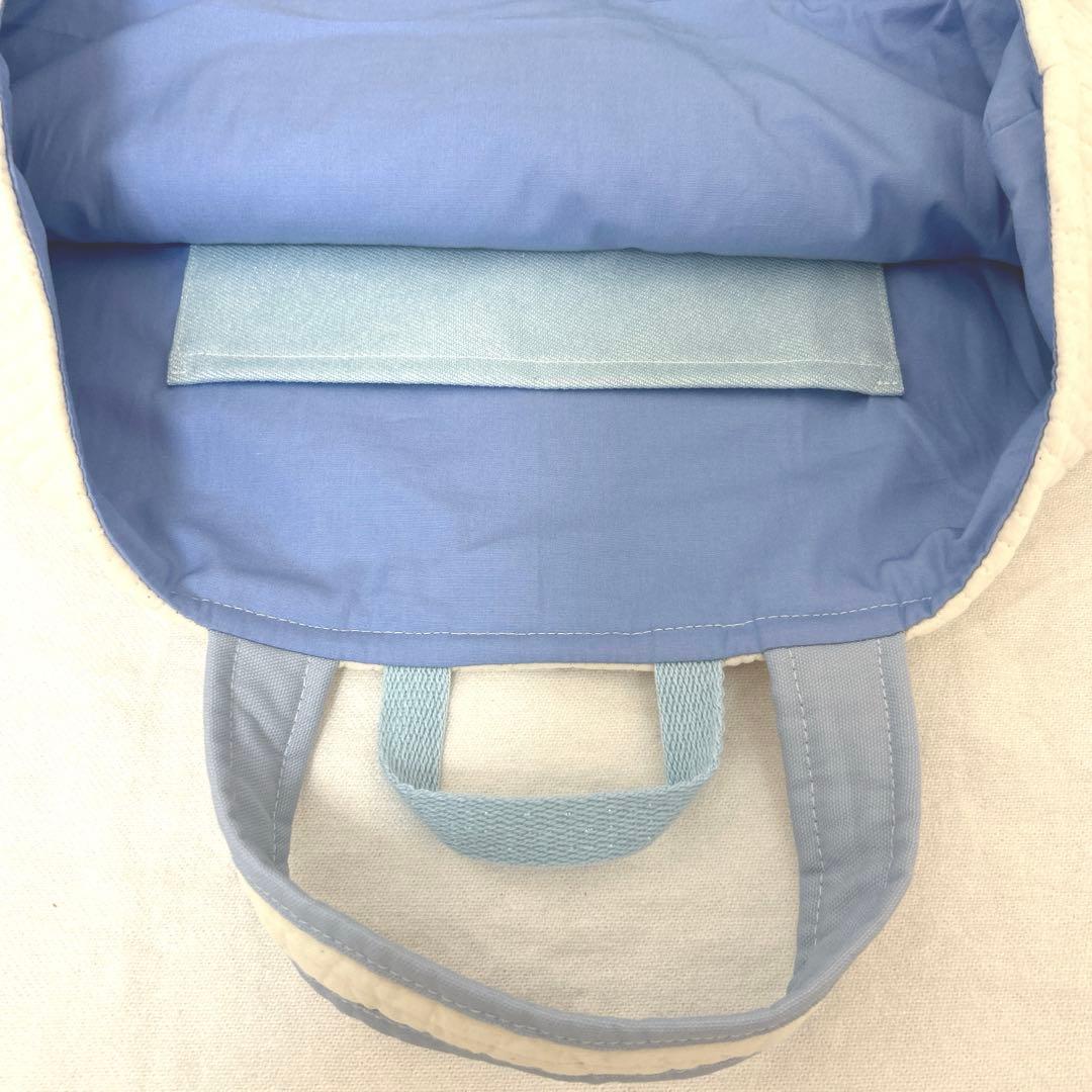 入園入学3点セット　【月と星ヌビ×水色】　女の子　レッスンバッグ　上靴袋　体操服