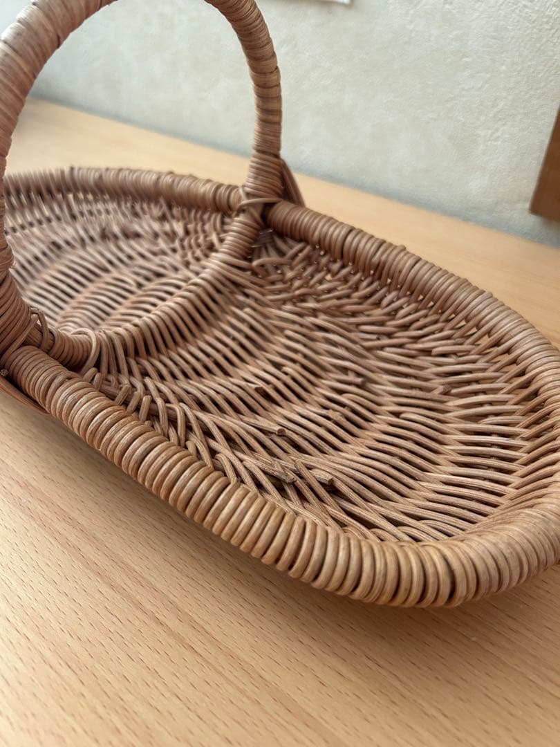 ラトビア　バスケット　かご 　持ち手付き　ゴッドアイ