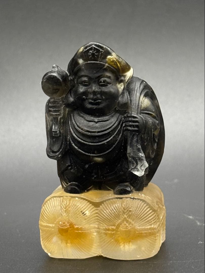 天然石　大黒天(大中小セット)　金運　シトリン　ゴールデンシャインオブシディアン