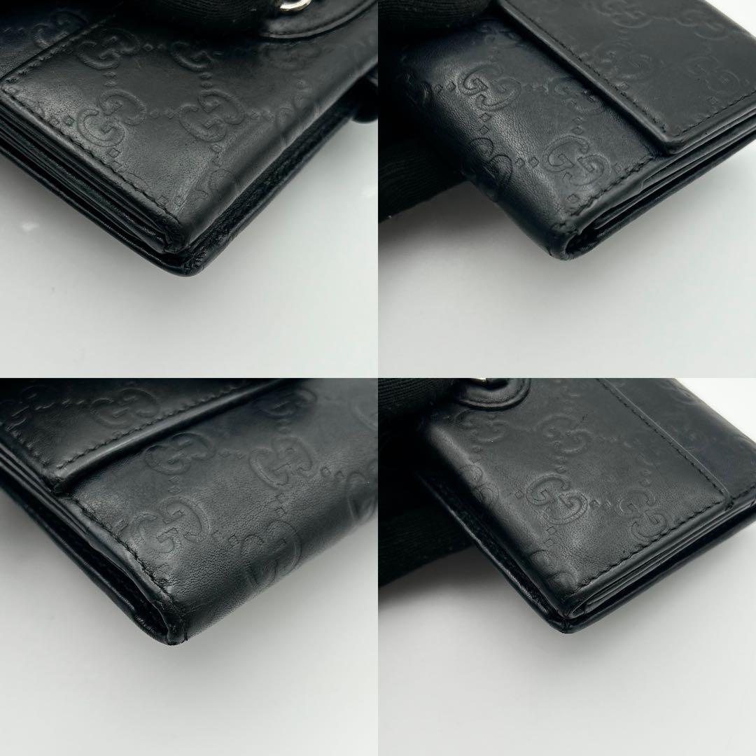 箱付✨ グッチ 長財布 シマ GG レザー ブラック メタルロゴ GUCCI