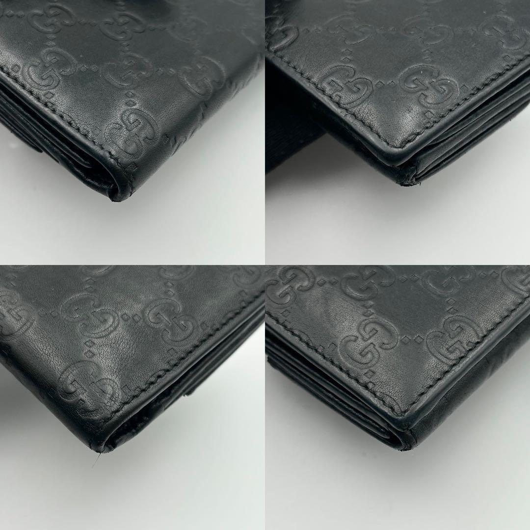 箱付✨ グッチ 長財布 シマ GG レザー ブラック メタルロゴ GUCCI