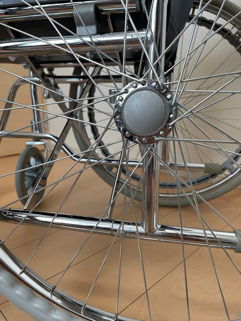 美品 自走用折りたたみ車椅子 ネイビー