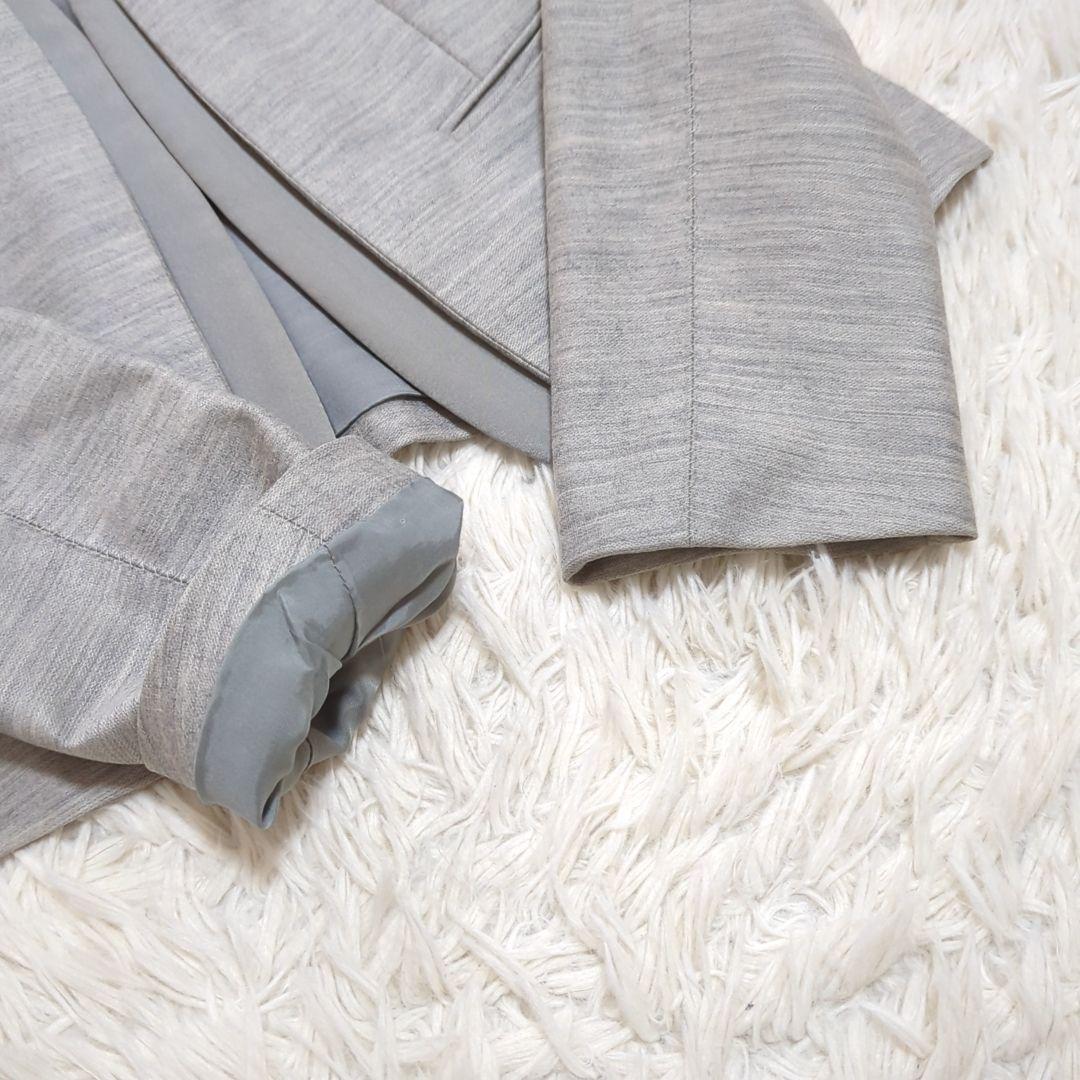 BEIGE, 0 CINDY ノーカラージャケット セットアップ グレー