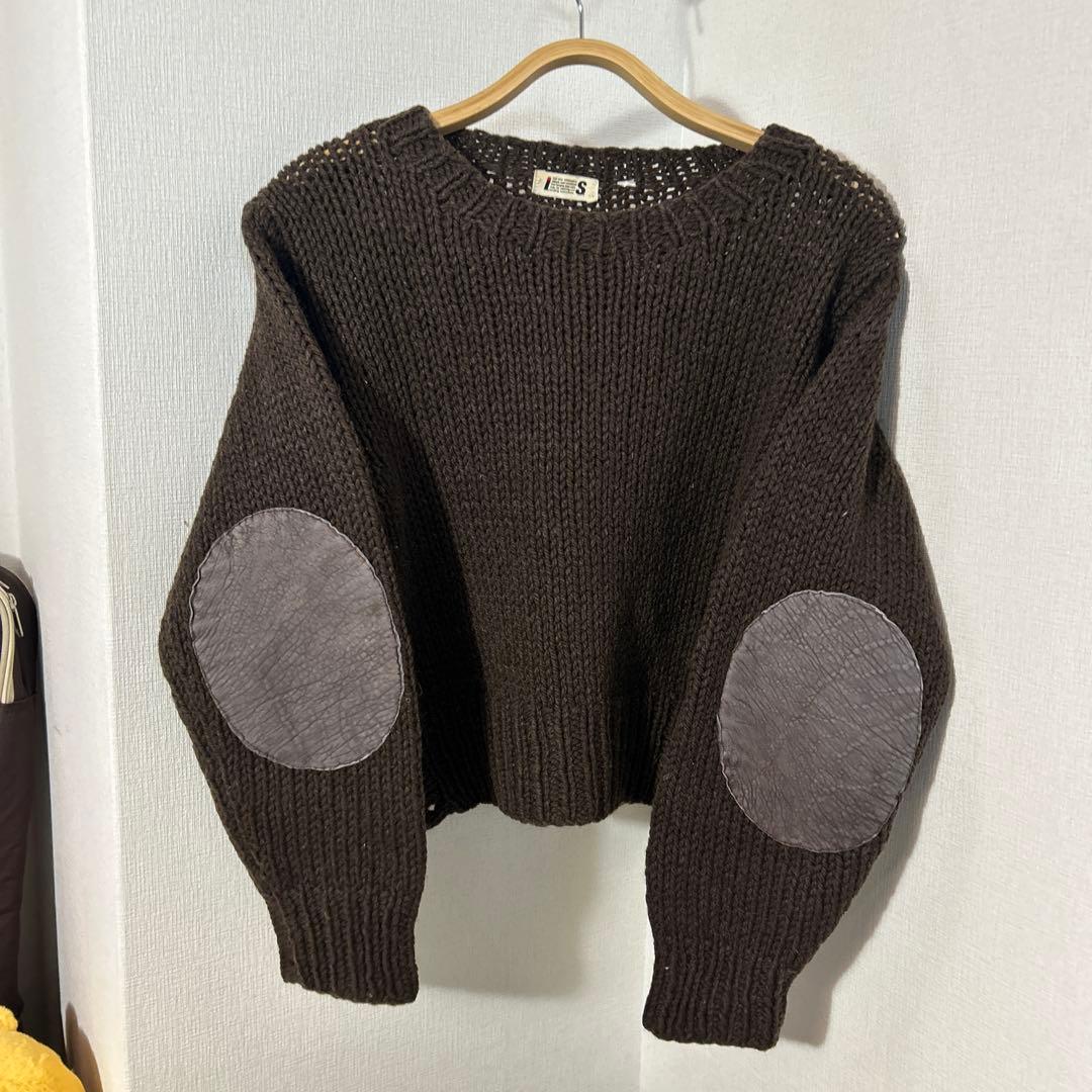 【旧タグ】ISSEY MIYAKE エルボーパッチ ニット アーカイブ 短丈