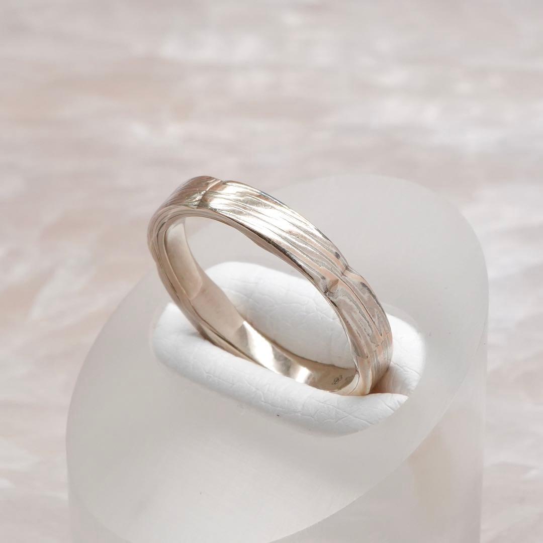★杢目金屋★ 桜合わせ マリッジリング 結婚指輪 K18 SV