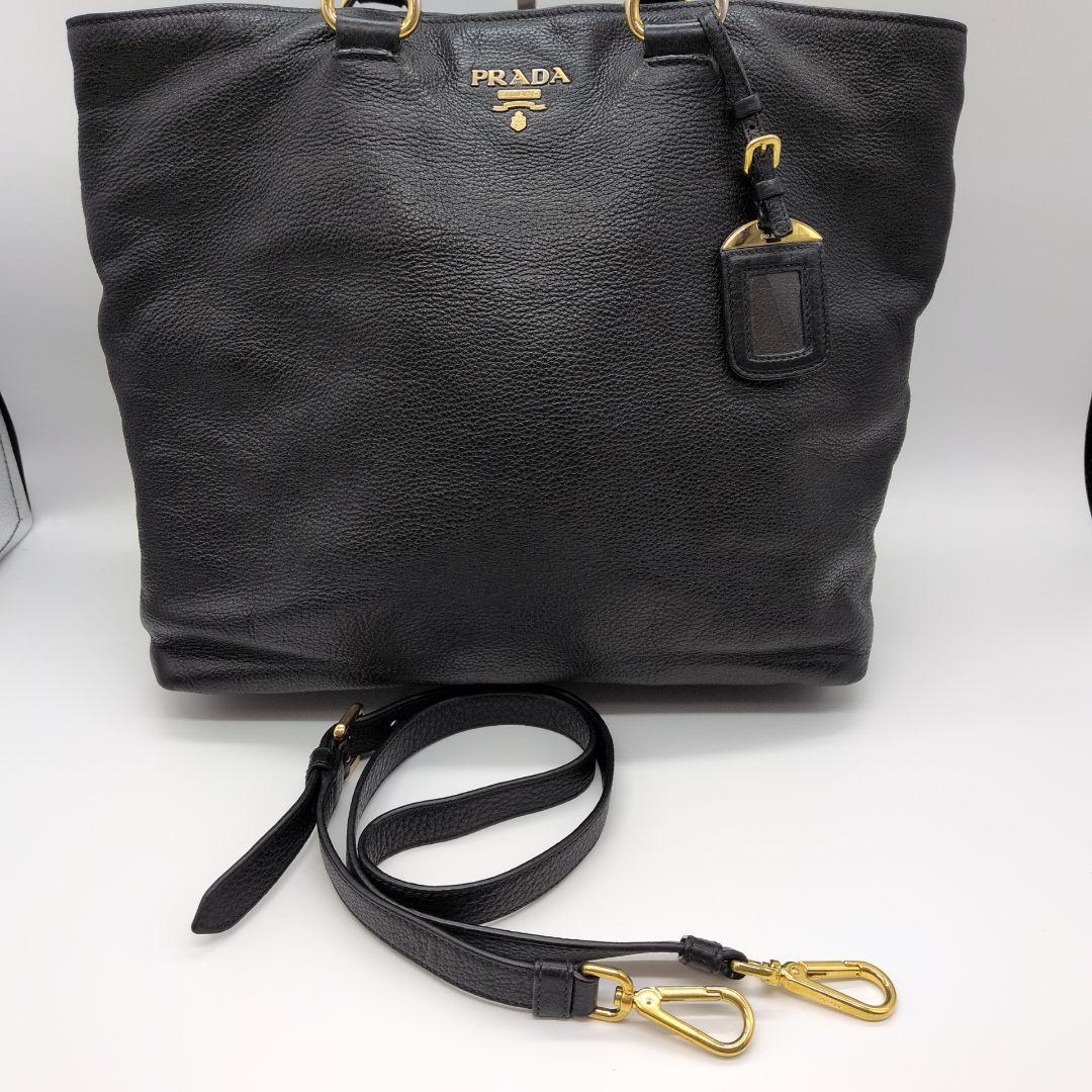 PRADA プラダ トートバッグ ヴィッテロダイノ レザー ブラック 2WAY