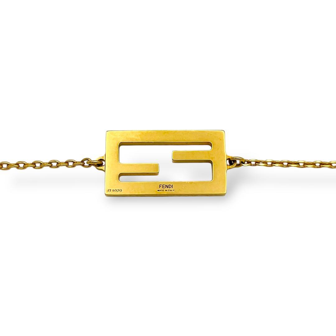 【極美品】FENDI フェンディ FFロゴ ブレスレット ゴールド 刻印あり