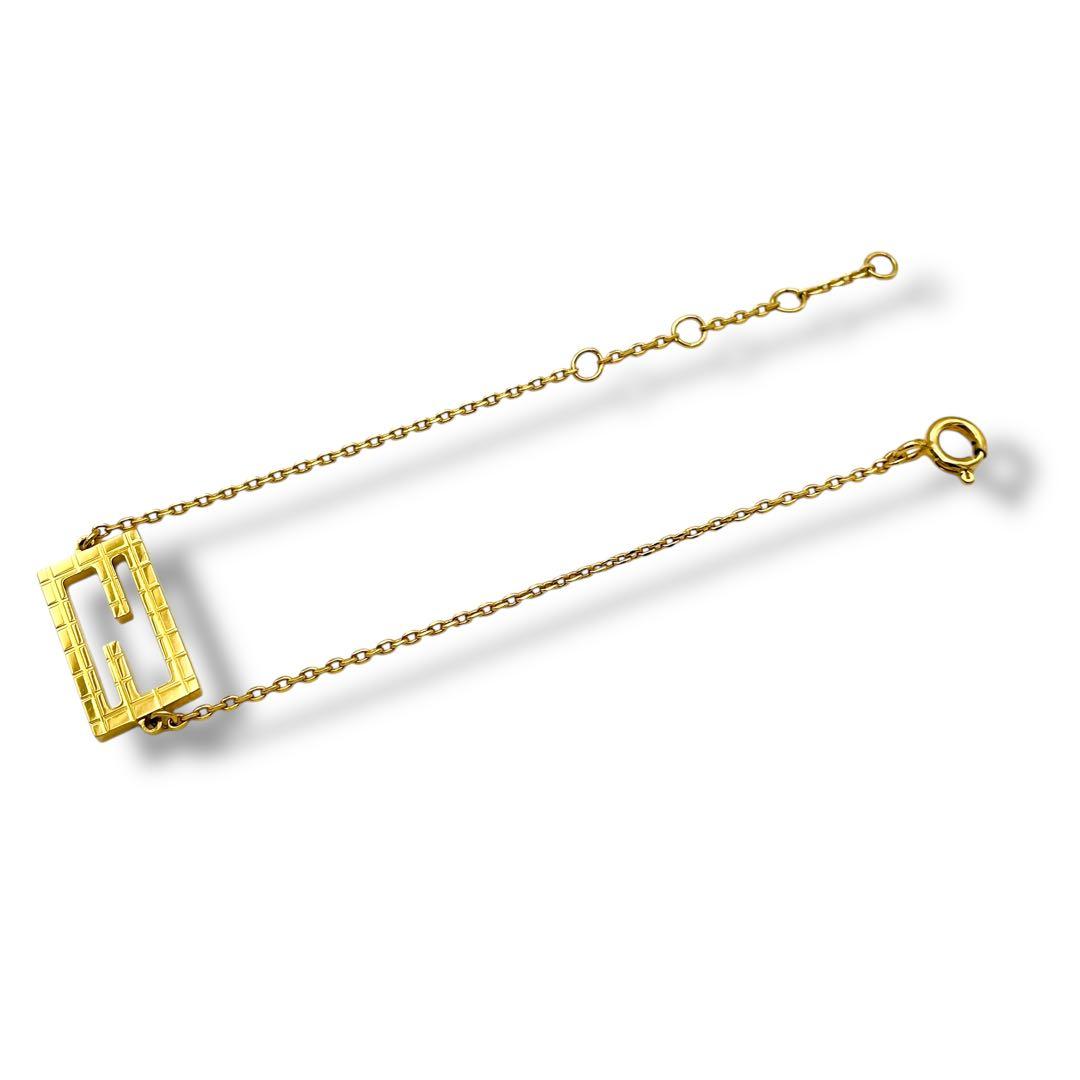 【極美品】FENDI フェンディ FFロゴ ブレスレット ゴールド 刻印あり