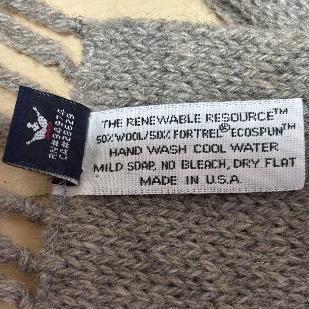 90's OLD STUSSY マフラー グレー 紺タグ ウール USA製