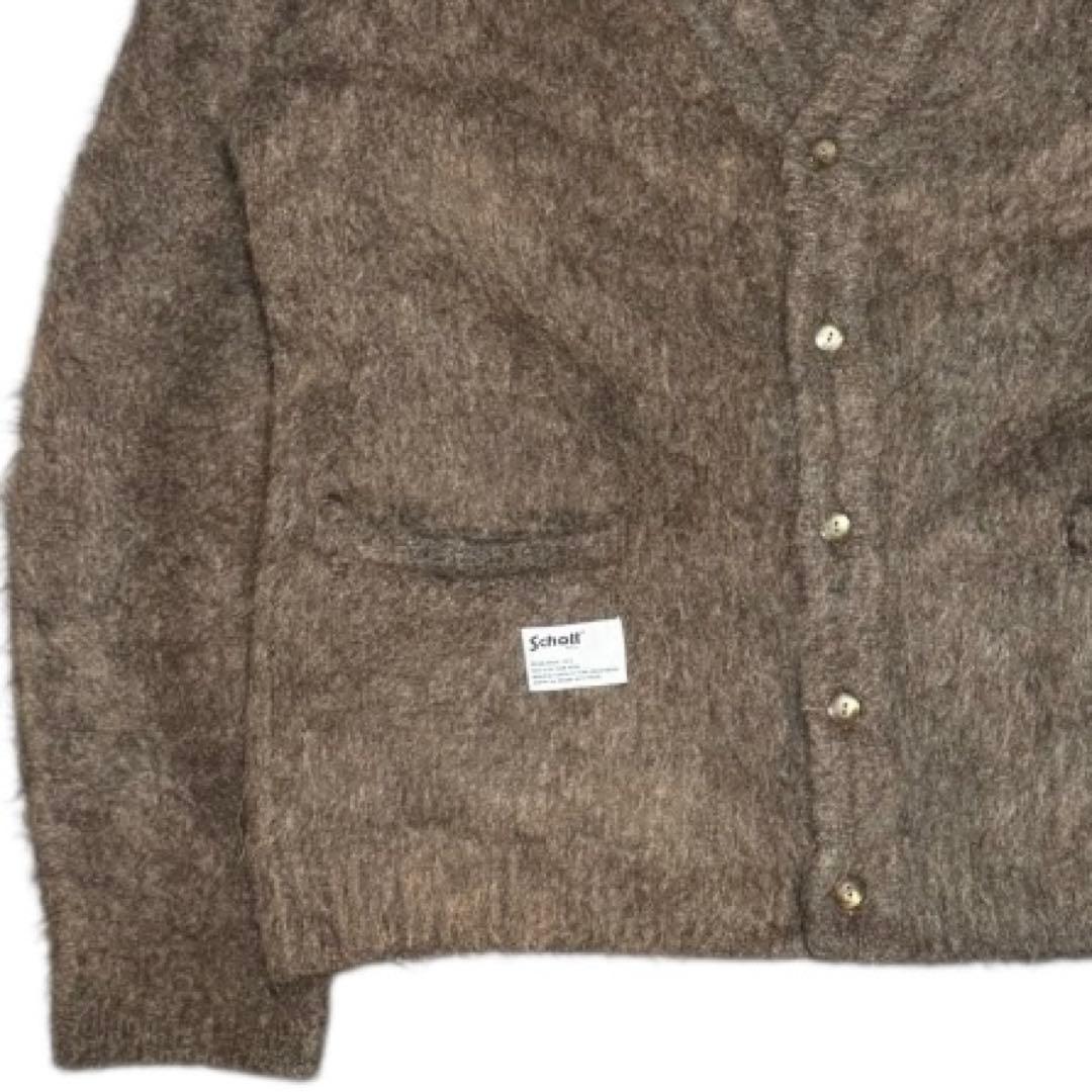 Schott 24AW モヘヤニットカーディガン ブラウン Lサイズ
