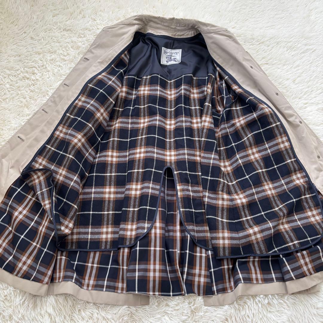 バーバリー ノバチェック ステンカラーコート ライナー7 S〜M相当 アイボリー