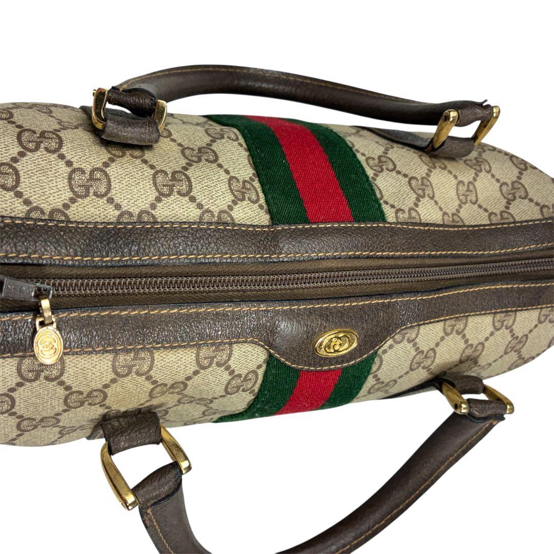 美品✨GUCCI オールドグッチミニボストン シマ シェリーライン