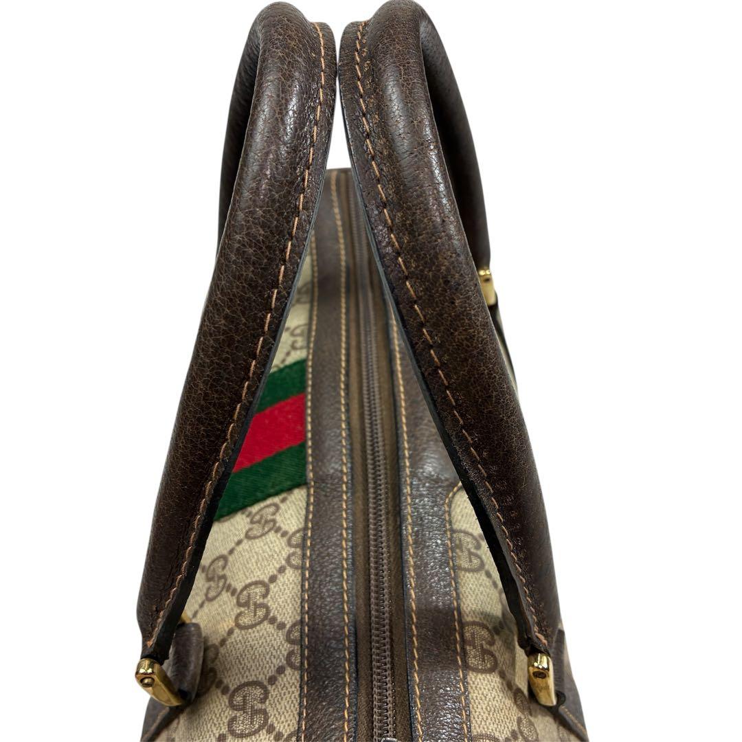 美品✨GUCCI オールドグッチミニボストン シマ シェリーライン