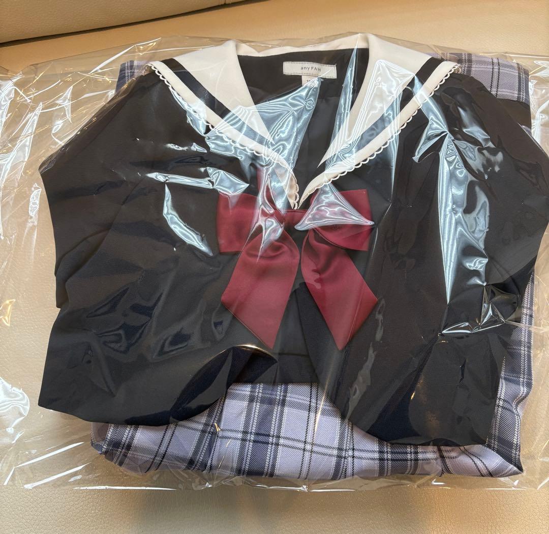 【2点セット】セーラージャケット+チェックワンピース